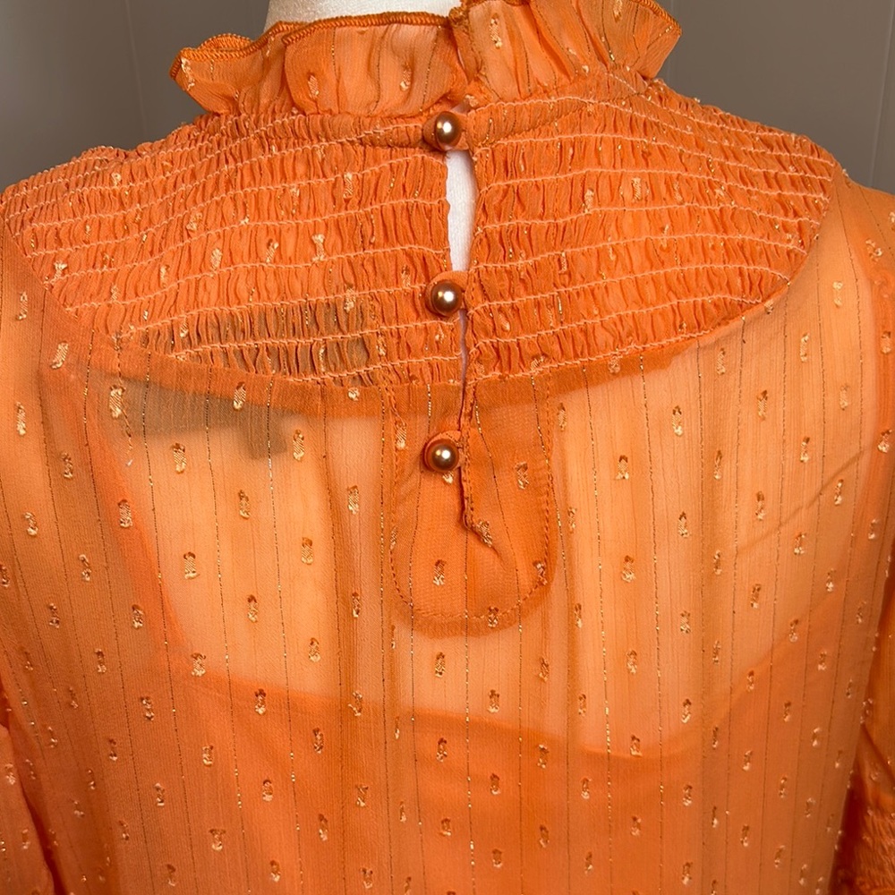 NWT Double D Ranch Orange Ruffle Smocked Maxi Dress - Picture 12 of 15